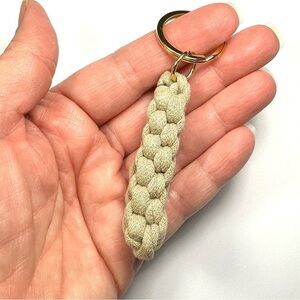 Tan Box Knot Keychain Purse Charm T-Shirt Yarn Macrame Nautical Handmade